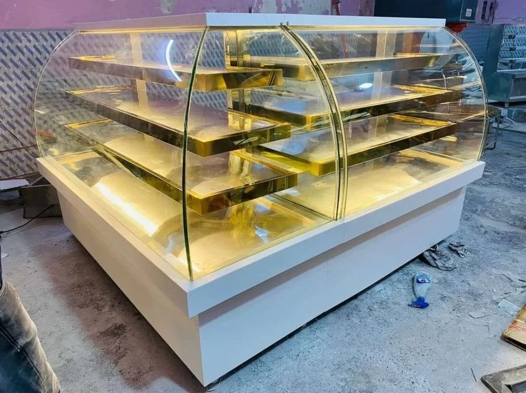 Arohi Premium L-Shaped Corner Display Counter (For Sweets, Bakery & Cafe) Commercial Kitchen Equipment