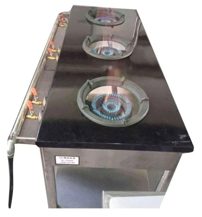 Stainless Steel Commercial Chinese Three Burner Range, Number Of Burner: 3, 48x24x32 Inch Commercial Kitchen Equipment