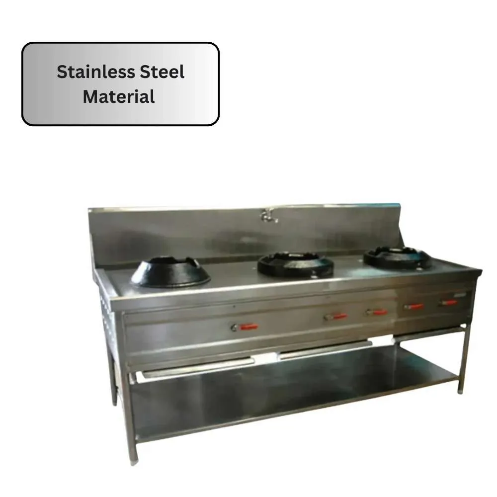 Heavy Duty 3 Burner Commercial Gas Stove in West Bengal Commercial Kitchen Equipment