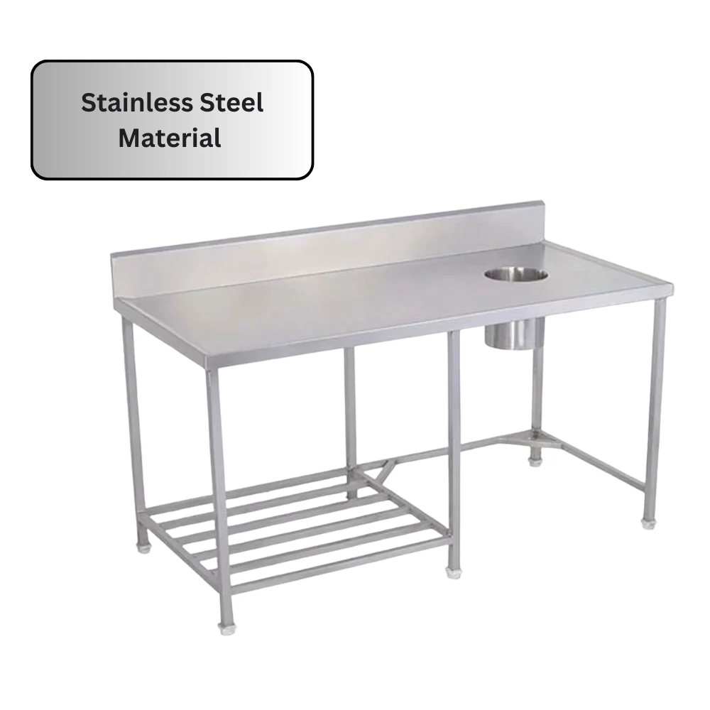 4 Feet Stainless Steel Work Table and Chute Table Manufacturer in Kolkata Commercial Kitchen Equipment