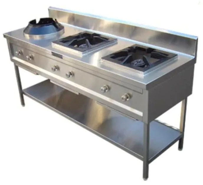 Arohi Heavy-Duty Commercial 3-Burner Gas Stove (Stainless Steel) Commercial Kitchen Equipment