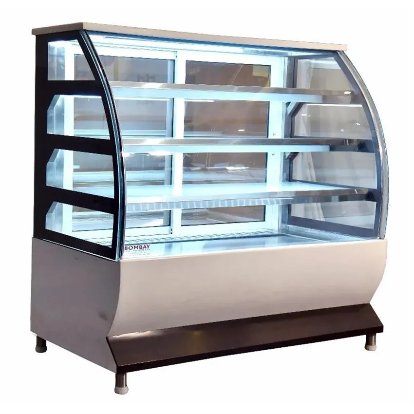 Curved Display Counter With Cooling, For Bakery,Confectionary Shop Commercial Kitchen Equipment