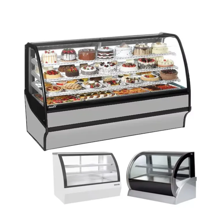 High Quality Commercial Air Cooling Cake Display Chiller Bakery Cake Display Cooler Showcase with Lights Commercial Kitchen Equipment