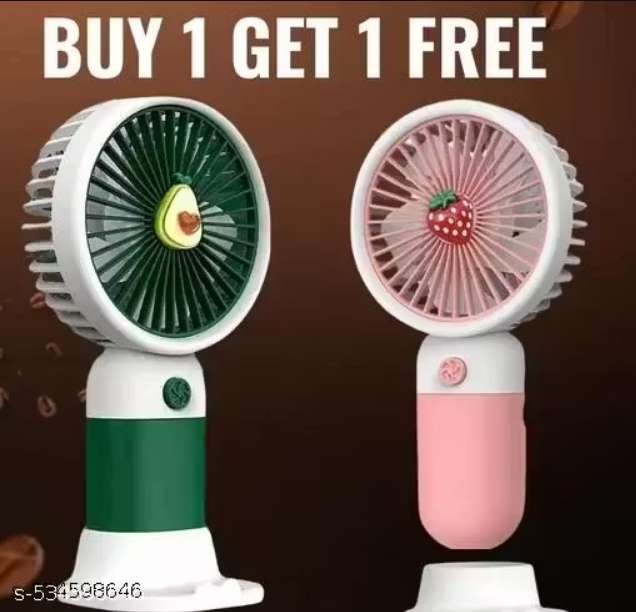 PACK OF 2 Portable Cartoon Shaped Handheld USB Rechargeable Small Fan & Student Desktop Phone Holder (Pack Of 2) Commercial Kitchen Equipment